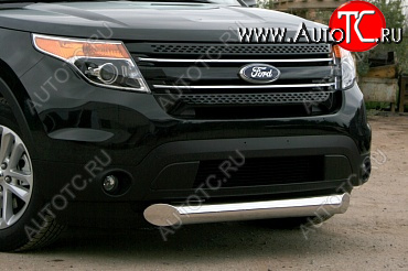 1 159 р. Защита переднего бампера Souz-96 (нержавеющая сталь d100 мм) Ford Explorer U502 дорестайлинг (2010-2016)  с доставкой в г. Воронеж