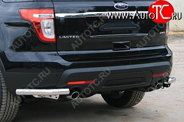 4 049 р. Защита заднего бампера Souz-96 (нержавеющая сталь 60 мм)  Ford Explorer  U502 (2010-2016) дорестайлинг  с доставкой в г. Воронеж