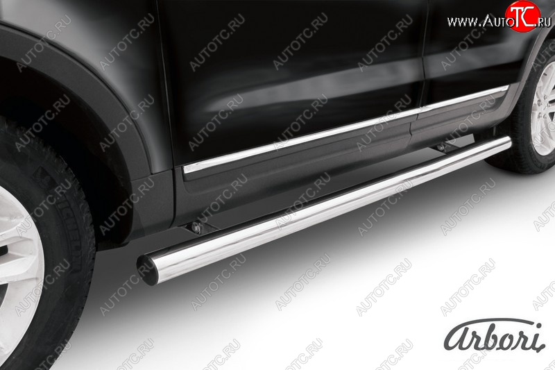 21 509 р. Защита штатных порогов Arbori (нержавейка, d76 mm).  Ford Explorer  U502 (2010-2016) дорестайлинг  с доставкой в г. Воронеж