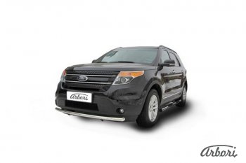Защита переднего бампера Arbori (нержавейка, 1 труба d76 mm) Ford Explorer  U502 (2010-2016) дорестайлинг