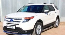 15 449 р. Защита переднего бампера (2 трубыØ76 и 75х42 мм, нержавейка) Russtal Ford Explorer U502 дорестайлинг (2010-2016)  с доставкой в г. Воронеж. Увеличить фотографию 2