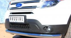 16 949 р. Одинарная защита переднего бампера диаметром 76 мм SLITKOFF  Ford Explorer  U502 (2010-2016) дорестайлинг  с доставкой в г. Воронеж. Увеличить фотографию 2