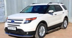 16 949 р. Одинарная защита переднего бампера диаметром 76 мм SLITKOFF  Ford Explorer  U502 (2010-2016) дорестайлинг  с доставкой в г. Воронеж. Увеличить фотографию 4