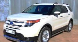 19 999 р. Защита порогов из круглой трубы диаметром 63 мм SLITKOFF Ford Explorer U502 дорестайлинг (2010-2016)  с доставкой в г. Воронеж. Увеличить фотографию 4