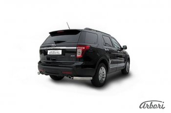 Защита заднего бампера Arbori (уголки, нержавейка, 1 труба d57 mm). Ford Explorer  U502 (2010-2016) дорестайлинг