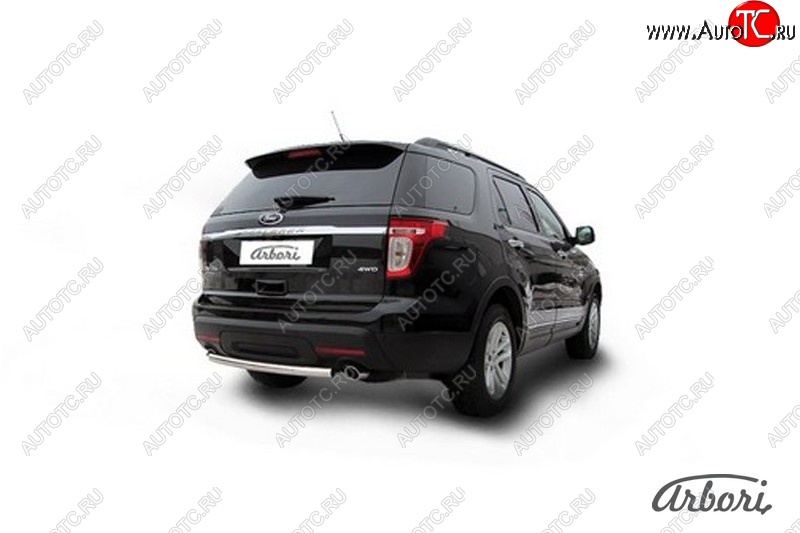 13 724 р. Защита заднего бампера Arbori (нержавейка, 1 труба d57 mm).  Ford Explorer  U502 (2010-2016) дорестайлинг  с доставкой в г. Воронеж