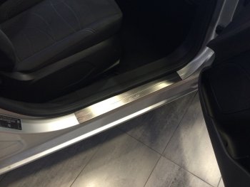 1 779 р. Накладки порожков салона INOX  Ford Fiesta  B479 (2017-2022) хэтчбэк 5 дв. (Нержавеющая сталь)  с доставкой в г. Воронеж. Увеличить фотографию 4