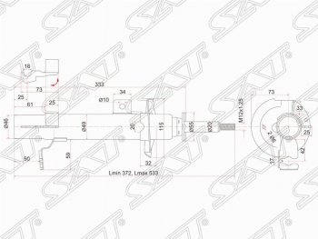 Левый амортизатор передний SAT Mazda Verisa DC (2004-2015)