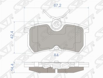 819 р. Колодки тормозные задние SAT  Ford Fiesta  5 - Focus  1  с доставкой в г. Воронеж. Увеличить фотографию 1