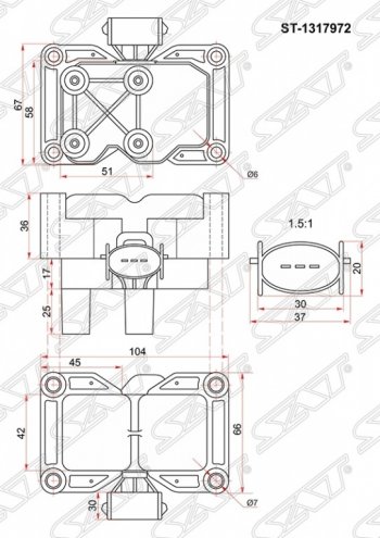 1 479 р. Катушка зажигания SAT (модуль) Ford Fiesta 5 хэтчбэк 5 дв. дорестайлинг (2001-2005)  с доставкой в г. Воронеж. Увеличить фотографию 1