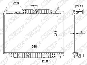 Радиатор двигателя SAT (пластинчатый, МКПП) Ford Fiesta 6 хэтчбэк 5 дв. дорестайлинг (2008-2012)