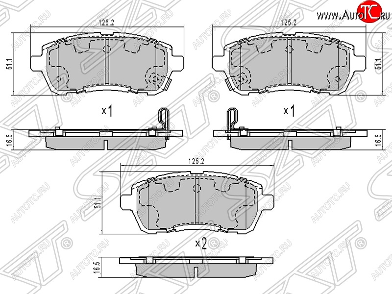 1 089 р. Колодки тормозные SAT (передние)  Ford Fiesta  6 (2008-2019), Mazda 2/Demio  DE (2007-2014), Toyota Tank (2016-2025)  с доставкой в г. Воронеж