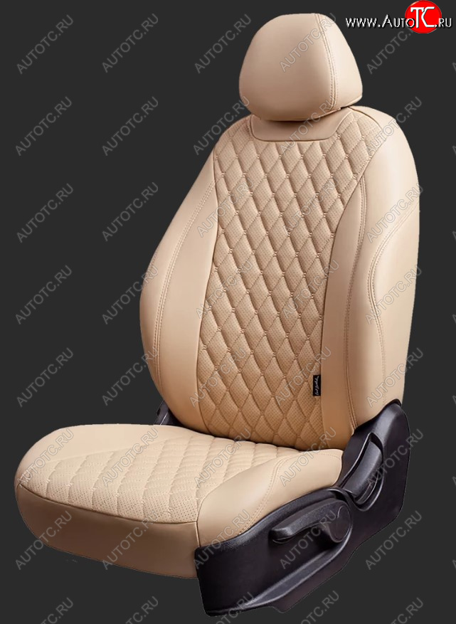 18 549 р. Чехлы для сидений Lord Autofashion Байрон (экокожа, комплектация GhiaTitanium, спинка и сиденья 60/40+подлокотник, 3 Г-образных подголовника)  Ford Focus  2 (2004-2011)  седан дорестайлинг, универсал дорестайлинг, хэтчбэк 3 дв. дорестайлинг, хэтчбэк 5 дв. дорестайлинг, седан рестайлинг, универсал рестайлинг, хэтчбэк 3 дв. рестайлинг, хэтчбэк 5 дв. рестайлинг (Бежевый, вставка бежевая, строчка бежевая)  с доставкой в г. Воронеж