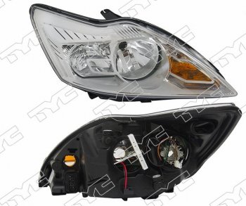 Правая фара TYC (с электрокорректором, хром) Ford Focus 2 универсал рестайлинг (2007-2011)