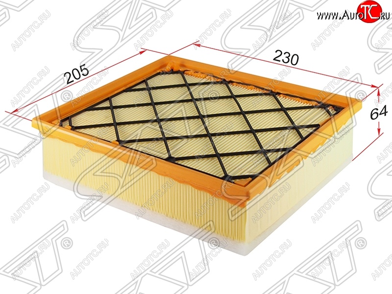255 р. Фильтр воздушный двигателя SAT (2,5)  Ford Focus  2 (2004-2011), Ford Kuga  1 (2008-2013), Ford Mondeo (2007-2014), Ford S-Max  1 (2006-2015), Volvo C30  хэтчбэк 3 дв. (2006-2012), Volvo S80 ( AS60 седан,  AS40,AS70, AS90) (2006-2016)  с доставкой в г. Воронеж