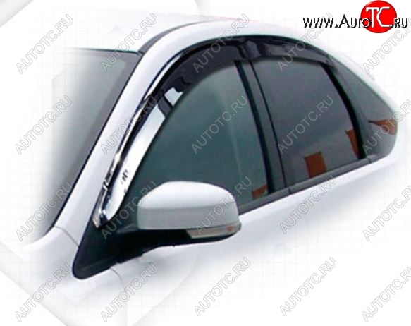 2 699 р. Дефлектора окон CA-Plastic Ford Focus 2  седан дорестайлинг (2004-2008) (Classic полупрозрачный, Без хром.молдинга)  с доставкой в г. Воронеж