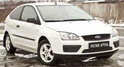 1 259 р. Зимняя заглушка решетки переднего бампера РА Ford Focus 2 универсал дорестайлинг (2004-2008)  с доставкой в г. Воронеж. Увеличить фотографию 4