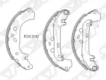 1 579 р. Колодки тормозные SAT (задние)  Ford Focus  2 (2004-2008), Mazda 3/Axela  BK (2003-2009)  с доставкой в г. Воронеж. Увеличить фотографию 1