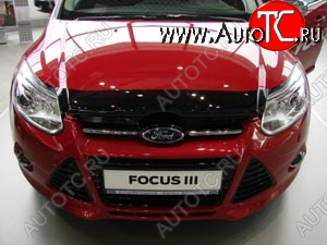 3 299 р. Дефлектор капота SIM Ford Focus 3 седан дорестайлинг (2011-2015)  с доставкой в г. Воронеж