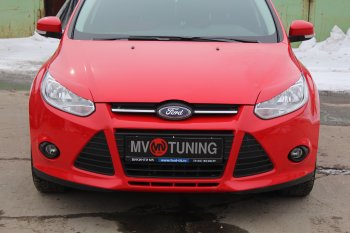 1 149 р. Реснички на фары MV Tuning  Ford Focus  3 (2010-2015) универсал дорестайлинг, хэтчбэк дорестайлинг, седан дорестайлинг (Неокрашенные)  с доставкой в г. Воронеж. Увеличить фотографию 2