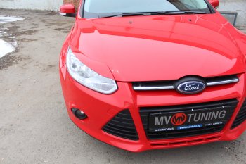 1 149 р. Реснички на фары MV Tuning  Ford Focus  3 (2010-2015) универсал дорестайлинг, хэтчбэк дорестайлинг, седан дорестайлинг (Неокрашенные)  с доставкой в г. Воронеж. Увеличить фотографию 3