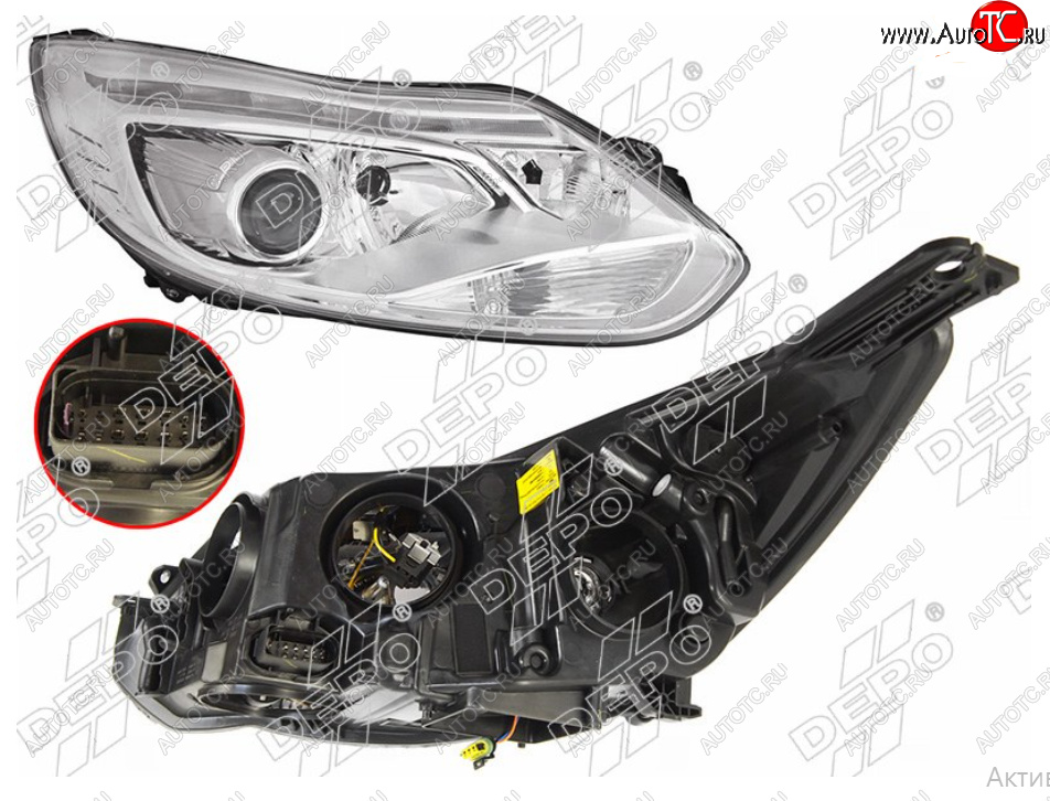 30 699 р. Правая фара (под ксенон, ДХО , c корректором) DEPO Ford Focus 3 универсал дорестайлинг (2010-2015)  с доставкой в г. Воронеж