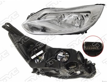 Левая фара (галоген, c корректором) TYC Ford Focus 3 универсал дорестайлинг (2010-2015)