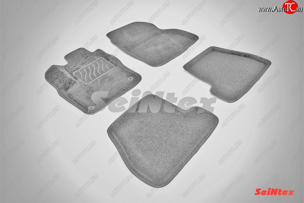 7 399 р. Коврики в салон (MКПП) SeiNtex Premium 3D 4 шт. (ворсовые, серые)  Ford Focus  3 (2010-2019) универсал дорестайлинг, хэтчбэк дорестайлинг, седан дорестайлинг, седан рестайлинг, универсал рестайлинг, хэтчбэк рестайлинг  с доставкой в г. Воронеж
