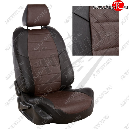 13 849 р. Чехлы сидений AUTOPILOT Экокожа (Sport/Titanium, Задняя спинка и сиденье 40/60)  Ford Focus  3 (2010-2019) универсал дорестайлинг, хэтчбэк дорестайлинг, седан дорестайлинг, седан рестайлинг, универсал рестайлинг, хэтчбэк рестайлинг (Черный + Шоколад)  с доставкой в г. Воронеж