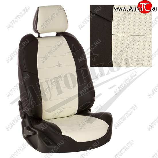 8 399 р. Чехлы сидений AUTOPILOT Экокожа (AmbienteTrend, задние спинка и сиденье 60/40)  Ford Focus  3 (2010-2019) универсал дорестайлинг, хэтчбэк дорестайлинг, седан дорестайлинг, седан рестайлинг, универсал рестайлинг, хэтчбэк рестайлинг (Черный + Белый)  с доставкой в г. Воронеж