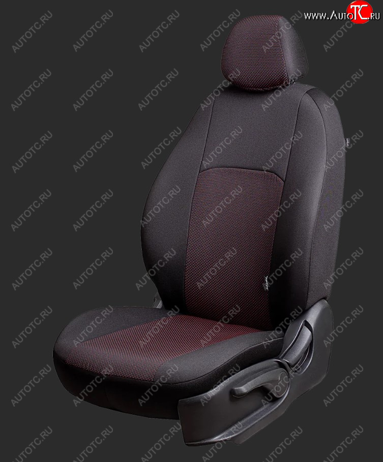 5 399 р. Чехлы для сидений Lord Autofashion Дублин (жаккард, Ghia/Titanium, спинка и сиденье 60/40+подлокотник, 3 Г-образных подголовника) Ford Focus 3 универсал дорестайлинг (2010-2015) (Черный, вставка Ёж Красный)  с доставкой в г. Воронеж