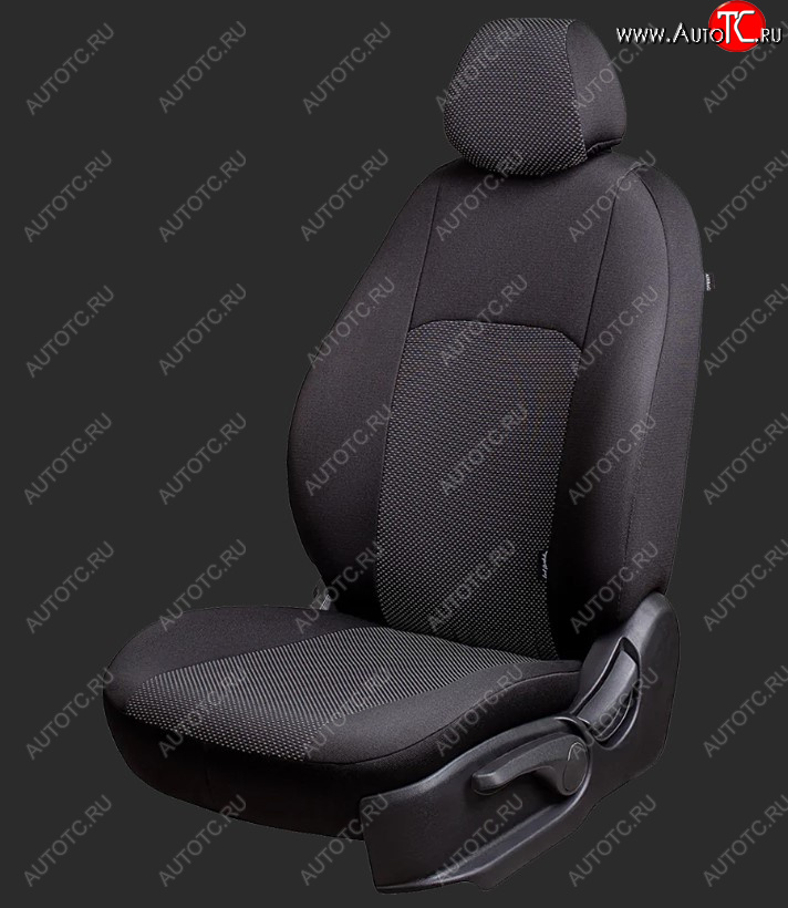 5 399 р. Чехлы для сидений Lord Autofashion Дублин (жаккард, Trend, спинка и сиденье 60/40 без подлокотника, 3 Г-образных подголовника) Ford Focus 3 универсал дорестайлинг (2010-2015) (Черный, вставка Ёж Белый)  с доставкой в г. Воронеж