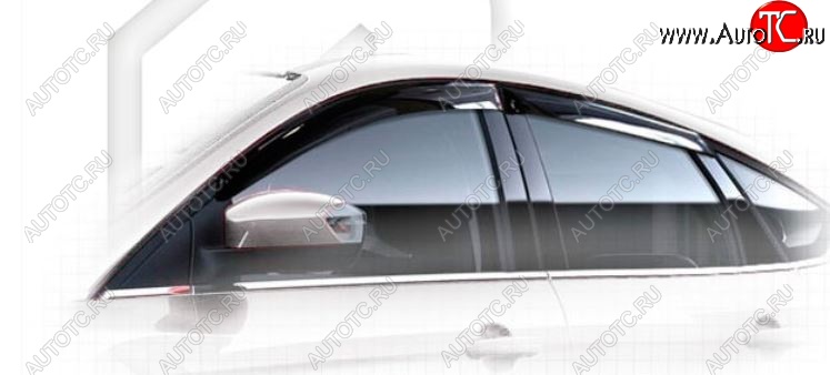 1 999 р. Дефлектора окон CA-Plastic Ford Focus 3 хэтчбэк рестайлинг (2014-2019) (Classic полупрозрачный, Без хром.молдинга)  с доставкой в г. Воронеж