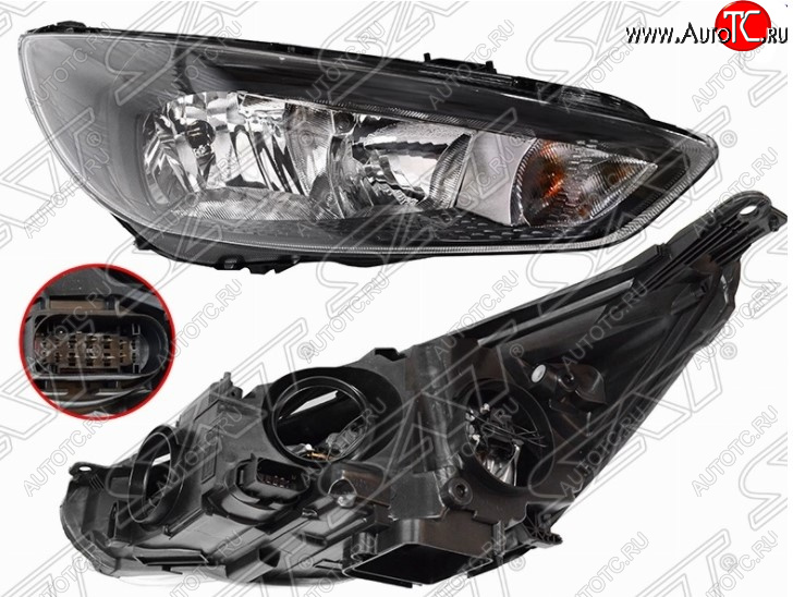 5 449 р. Передняя правая фара SAT (с электрокорректором)  Ford Focus  3 (2014-2019) седан рестайлинг, универсал рестайлинг, хэтчбэк рестайлинг  с доставкой в г. Воронеж