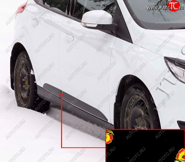 619 р. Молдинг двери задний правый RA Ford Focus 3 хэтчбэк рестайлинг (2014-2019) (Поверхность шагрень)  с доставкой в г. Воронеж