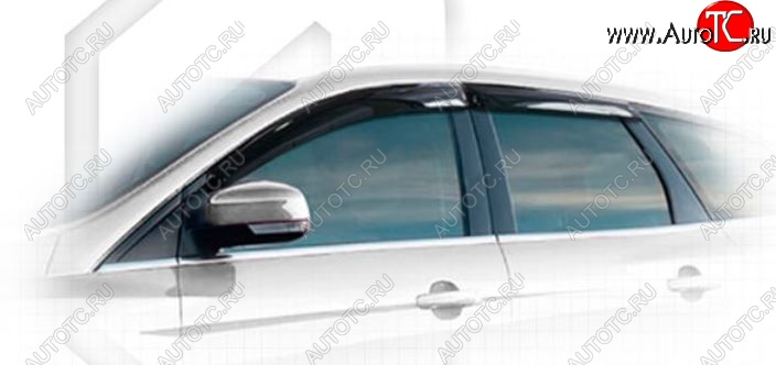 1 999 р. Дефлектора окон CA-Plastiс Ford Focus 3 универсал рестайлинг (2014-2019) (Classic полупрозрачный, Без хром.молдинга)  с доставкой в г. Воронеж