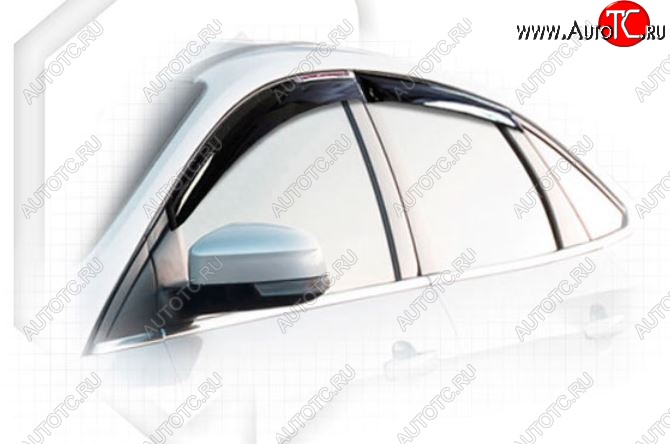 1 899 р. Дефлектора окон CA-Plastic Ford Focus 3 седан дорестайлинг (2011-2015) (Classic полупрозрачный, Без хром.молдинга)  с доставкой в г. Воронеж