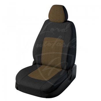 Чехлы для сидений Lord Autofashion Турин (жаккард) Ford Focus 3 универсал дорестайлинг (2010-2015) (Чёрный, вставка Тома Жёлтый)