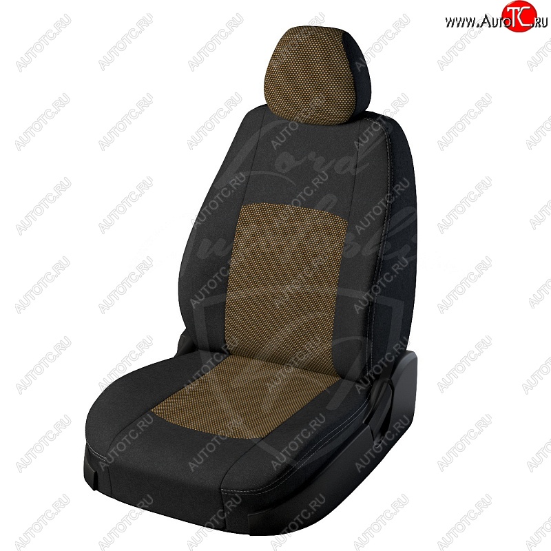 5 999 р. Чехлы для сидений Lord Autofashion Турин (жаккард) Ford Focus 3 седан рестайлинг (2014-2019) (Чёрный, вставка Тома Жёлтый)  с доставкой в г. Воронеж