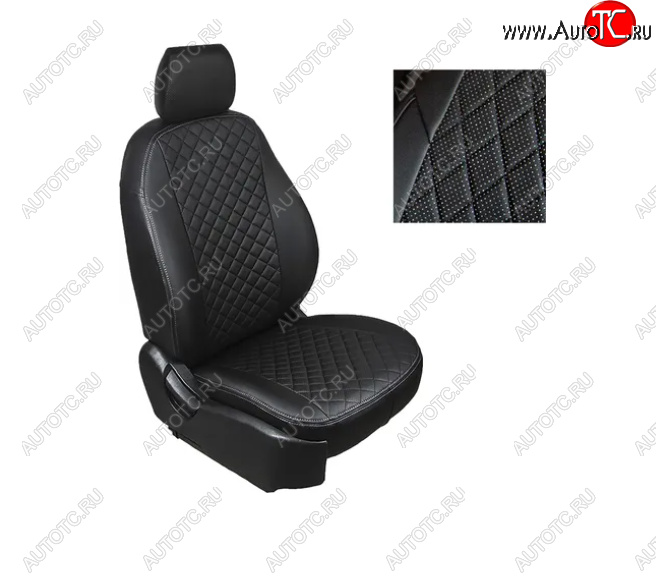 6 449 р. Чехлы Titanium Sport Seintex (экокожа/ромб) Ford Focus 3 седан рестайлинг (2014-2019)  с доставкой в г. Воронеж