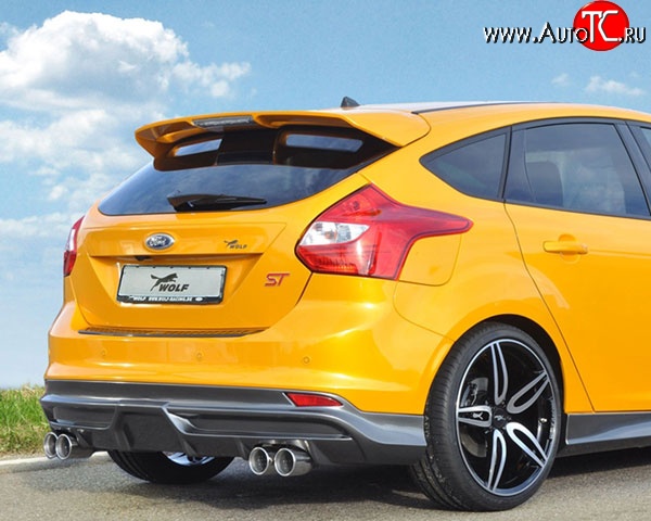 4 399 р. Спойлер ST Ford Focus 3 хэтчбэк дорестайлинг (2010-2015) (Неокрашенный)  с доставкой в г. Воронеж