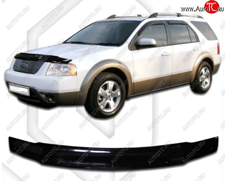 2 079 р. Дефлектор капота CA-Plastic  Ford Freestyle (2004-2007) (Classic черный, Без надписи)  с доставкой в г. Воронеж