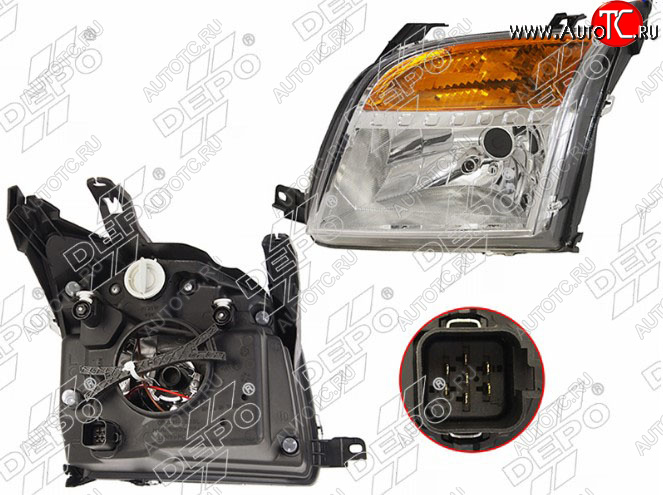 9 849 р. Левая передняя фара DEPO (с корректором)  Ford Fusion  1 (2005-2012)  рестайлинг, хэтчбэк  с доставкой в г. Воронеж