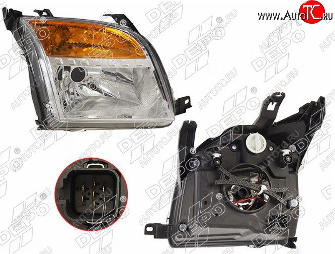 9 749 р. Передняя правая фара DEPO (с корректором)  Ford Fusion  1 (2005-2012)  рестайлинг, хэтчбэк  с доставкой в г. Воронеж