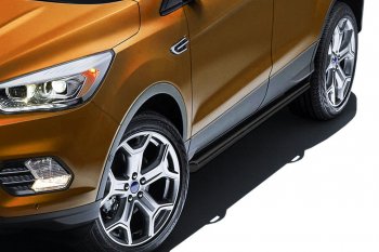 15 849 р. Защита порогов Slitkoff (d57)  Ford Kuga  2 (2016-2019) рестайлинг (Нержавейка, Полированная)  с доставкой в г. Воронеж. Увеличить фотографию 2