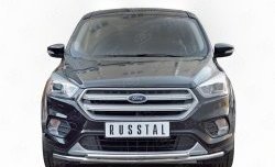 17 499 р. Защита переднего бампера (2 трубыØ42 мм, нержавейка) SLITKOFF  Ford Kuga  2 (2016-2019) рестайлинг  с доставкой в г. Воронеж. Увеличить фотографию 1