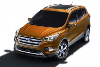 6 899 р. Защита заднего бампера Slitkoff (d57)  Ford Kuga  2 (2016-2019) рестайлинг (Сталь с полимерным покрытием. Цвет: чёрный)  с доставкой в г. Воронеж. Увеличить фотографию 1