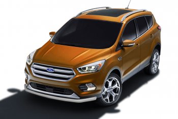 6 899 р. Защита заднего бампера Slitkoff (d57)  Ford Kuga  2 (2016-2019) рестайлинг (Сталь с полимерным покрытием. Цвет: серебристый)  с доставкой в г. Воронеж. Увеличить фотографию 1