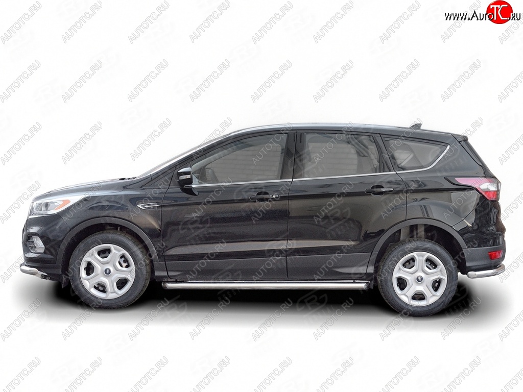 19 999 р. Защита порогов из круглой трубы диаметром 63 мм SLITKOFF  Ford Kuga  2 (2016-2019) рестайлинг  с доставкой в г. Воронеж