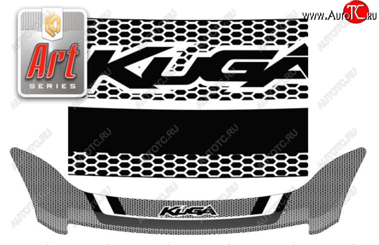 2 479 р. Дефлектор капота CA-Plastiс  Ford Kuga  1 (2008-2013) (серия Art белая)  с доставкой в г. Воронеж